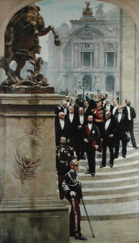 President Sadi Carnot (1837-94) and his Government in Front of the Opera de Paris, from the panorama