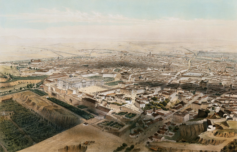 General view of Madrid taken from the Bridge of Segovia from Alfred Guesdon