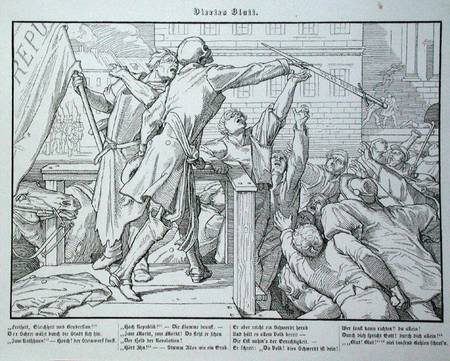Death on the Tribune, from 'Another Dance of Death' published by Georg Wigand in Leipzig from Alfred Rethel