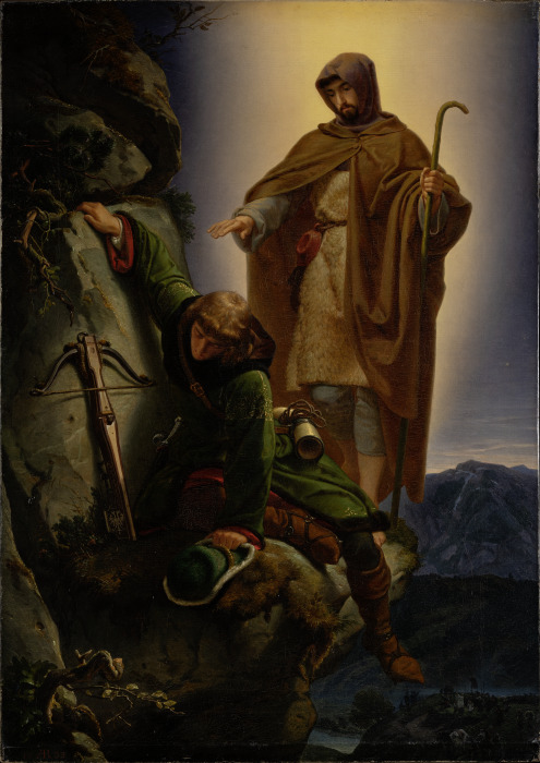 Der Schutzengel rettet Kaiser Maximilian aus der Martinswand from Alfred Rethel