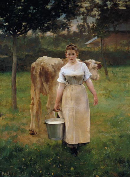Das Mädchen mit dem Milcheimer from Alfred Roll