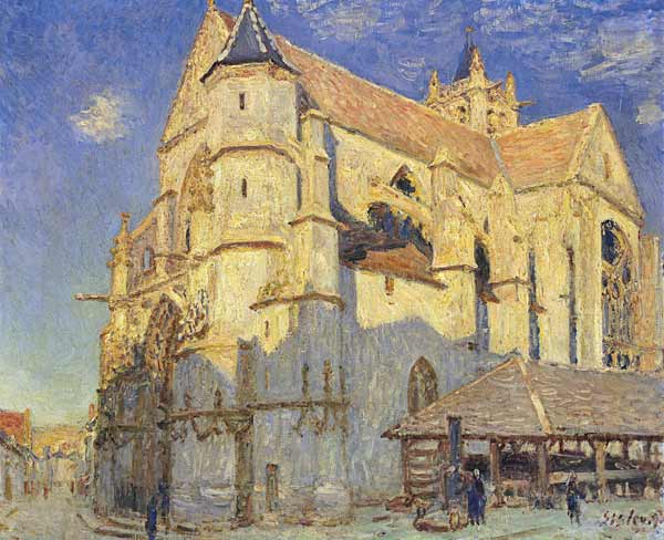 The Church at Moret, Frosty Weather from Alfred Sisley