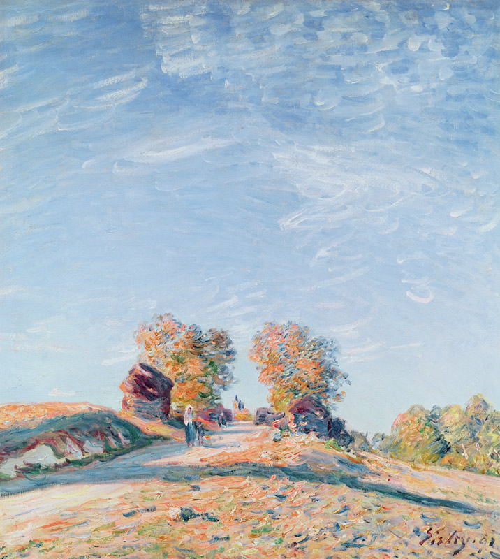 Uphill Road in Sunshine from Alfred Sisley