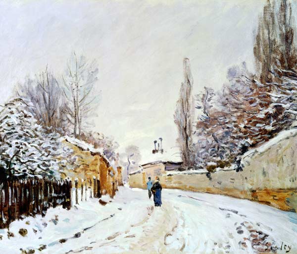 Road under Snow, near Louveciennes from Alfred Sisley