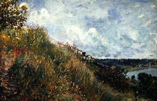 The Seine, view of the slopes of By from Alfred Sisley