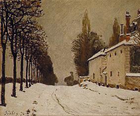 Verschneite Strasse bei Louveciennes. from Alfred Sisley