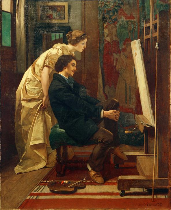 Der Maler und sein Modell od. Der Künstler in seinem Atelier from Alfred Stevens