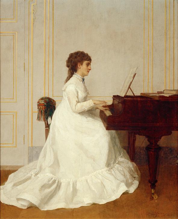 Eva Gonzalès at the piano from Alfred Stevens