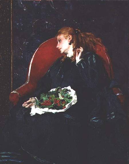 Woman with Cherries from Alfred Stevens