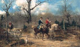 The Autumn Ride, c.1875-80 (oil on canvas) from Alfred von Wierusz-Kowalski
