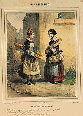 The Baker''s Art, plate number 27 from the ''Les Femmes de Paris'' series, 1841-42 from Alfred Andre Geniole