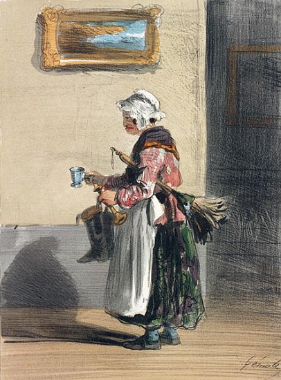 The Cleaning Lady, from ''Les Femmes de Paris'', 1841-42 from Alfred Andre Geniole