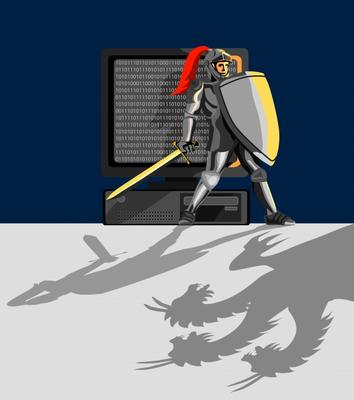 Knight protecting your computer from Aloysius Patrimonio