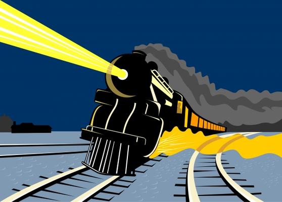 Steam train with headlights on from Aloysius Patrimonio