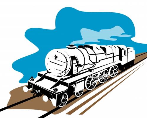 Vintage steam train on white from Aloysius Patrimonio