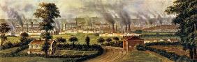 Leeds from Rope Hill, c.1840 (colour litho)