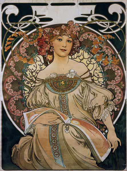 Plakatgestaltung (ursprünglich für F. Champenois, jedoch ohne Firmeneindruck) from Alphonse Mucha