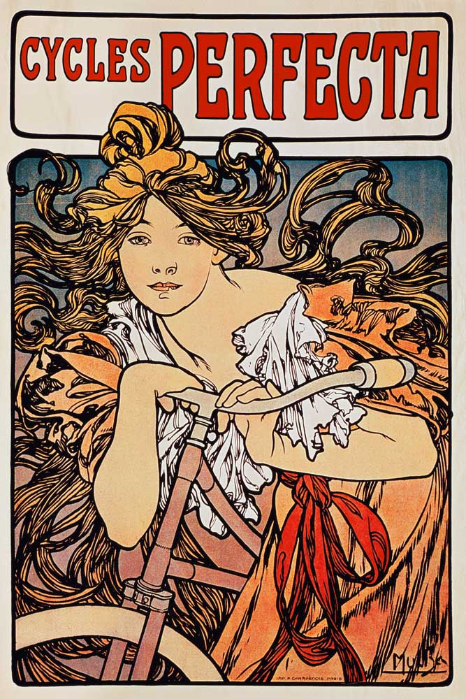 Poster advertising ''Cycles Perfecta'' from Alphonse Mucha