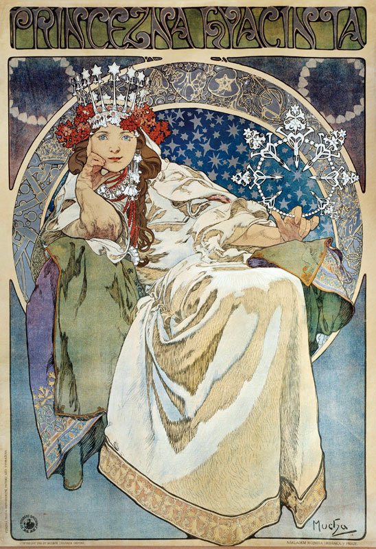 Poster by Alphonse Mucha (1860-1939) for the creation of the Ballet “Princess Hyacinthe”” by Oskar N from Alphonse Mucha