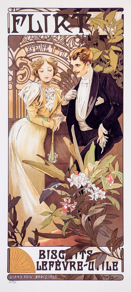 Advertising Poster for the Flirt Biscuits from Alphonse Mucha