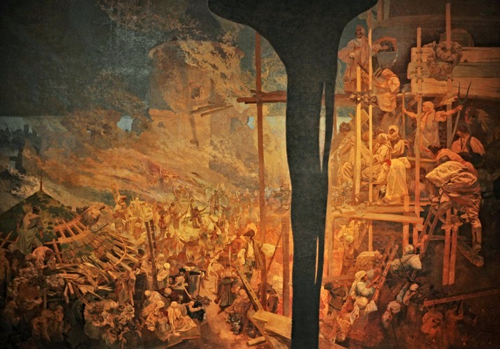 The Defense of Sziget against the Turks by Nicholas Zrinsky (The cycle The Slav Epic) from Alphonse Mucha