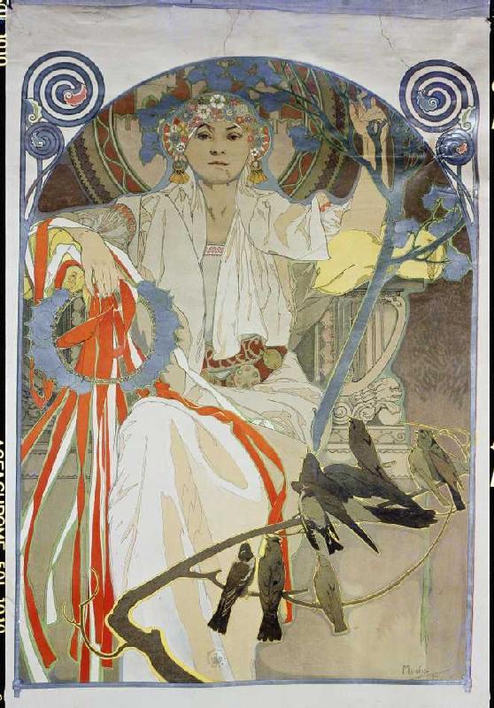 Plakat für das Gesangs- und Musikfest Frühling 1914 in Prag from Alphonse Mucha