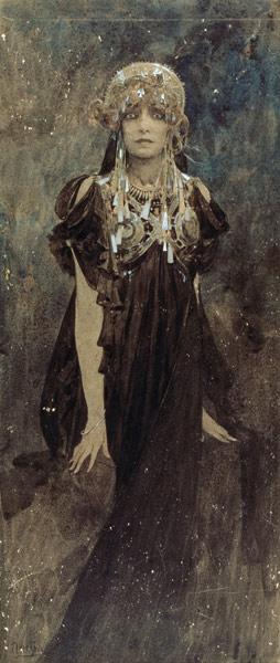 Bernhardt, Sarah  franz.Schauspielerin Paris 22.10.1844 - ebd. 26.3.1923.  ''Sarah Bernhardt in der 