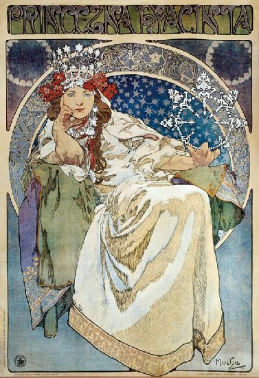 Poster by Alphonse Mucha (1860-1939) for the creation of the Ballet “Princess Hyacinthe”” by Oskar N