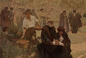 Der Blinde mit der Bibel Detail aus dem Gemälde Der Druck der Bibel von Kralice in Ivancice