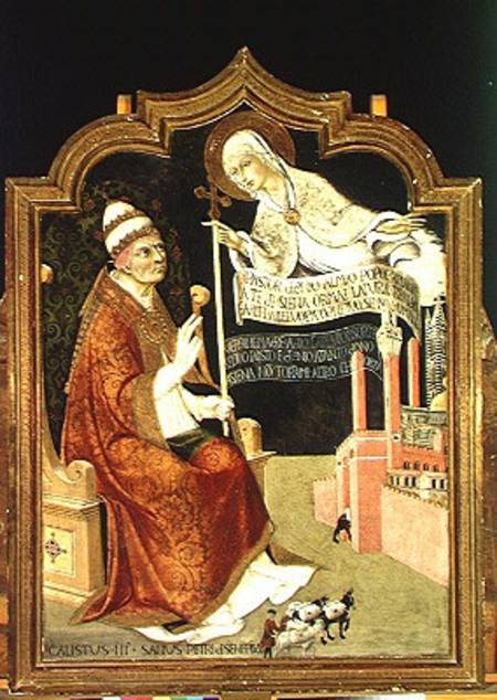 The Apparition of the Virgin to Pope Calixtus III (1378-1458) from also Ansano di Pietro di Mencio Pietro