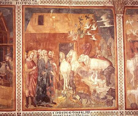 Noah leading the Animals into the Ark from also Manfredi de Battilori Bartolo di Fredi