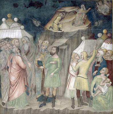 Moses on Mount Sinai, 1356-67 (fresco) from also Manfredi de Battilori Bartolo di Fredi