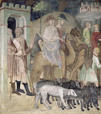 The Journey of Abraham and Lot, 1356-67 (fresco) from also Manfredi de Battilori Bartolo di Fredi