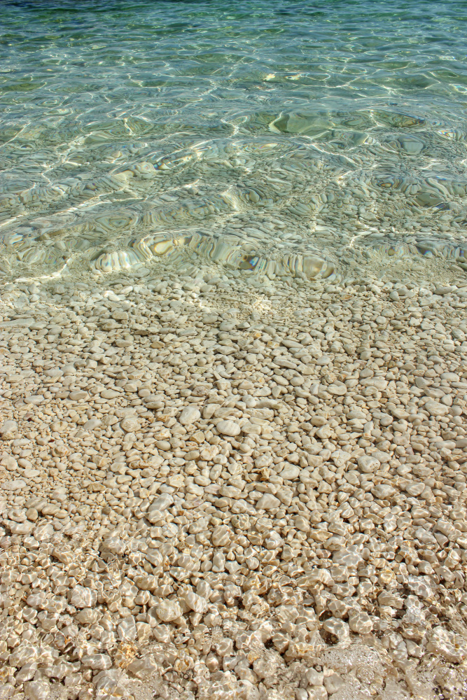Aqua-Ozean und goldene Kieselsteine from Alyson Fennell