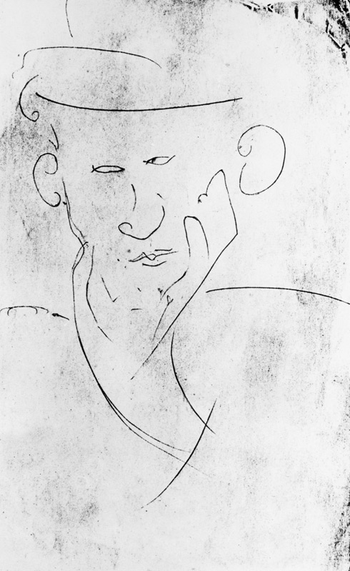 Blaise Cendrars / Drawing by Modigliani from Amadeo Modigliani