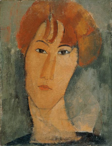 Rothaarige junge Frau mit Halskrause from Amadeo Modigliani