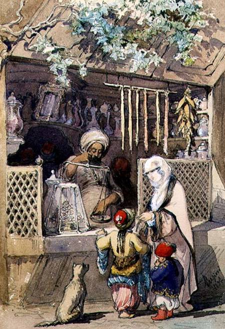 Turkish Figures at a Sweetmeat Stall from Amadeo Preziosi