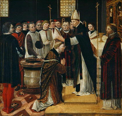 Ordination of St. Augustine (tempera on panel) from Ambrogio da Fossano