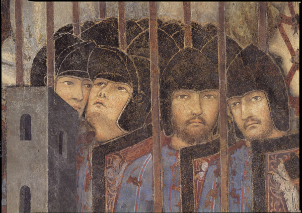 Buon Gov.,Soldiers w.Lances from Ambrogio Lorenzetti