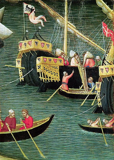 St. Nicholas Saves Mira from Famine, detail of a ship, c.1327-32 from Ambrogio Lorenzetti