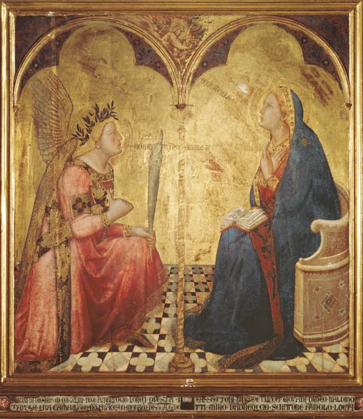 Lorenzetti , Annunciation to Mary from Ambrogio Lorenzetti