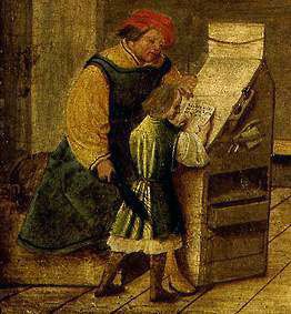 Der Schulmeister mit der Rute Detail aus Ein Schulmeister und seine Frau... from Ambrosius Holbein