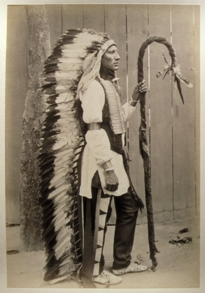 Portrait of a Native American from ''Buffalo Bill''s Wild West'', 1889 (b/w photo)  from American Photographer
