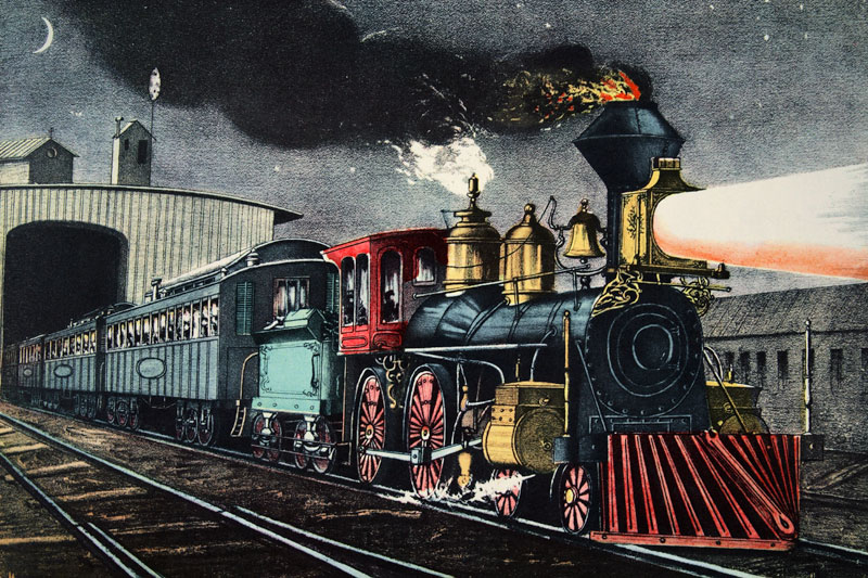 The Night Express: The Start, published Nathaniel Currier (1813-88) and James Merritt Ives (1824-95) from American School