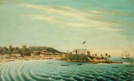 'Herald' Brig entering Dixcove, Gold Coast, Africa from American School