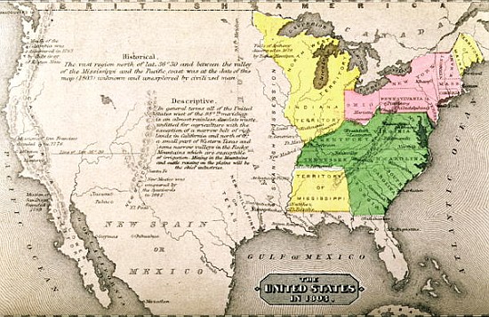 Map of the United States in 1803, from ''Our Whole Country: The Past and Present of the United State from American School