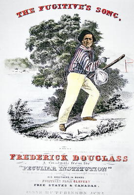 Poster for 'The Fugitive's Song' composed in honour of Frederick Douglass (1818-95) by Jesse Hutchin from American School, (19th century)