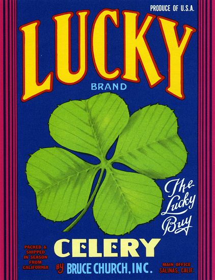 Lucky Brand Celery Fruit Crate Label from American School, (20th century)