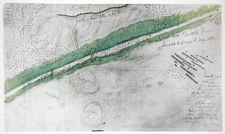 Topographical chart of the battlefield of the Little Big Horn from Amos Bad Heart Buffalo