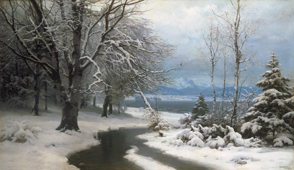 Winterlandschaft mit Bach und See from Anders Andersen-Lundby